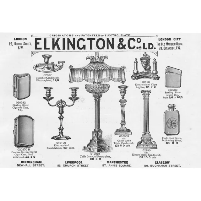ELKINGTON & CO Victorian Advertisement 1896