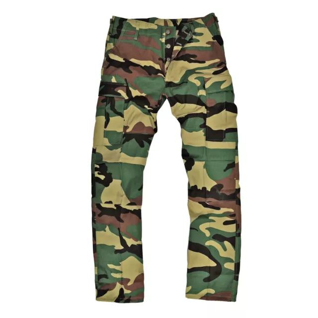 Army Trouser Military Style M65 Ripstop BDU Work Cargo Combat Pant Woodland Camo