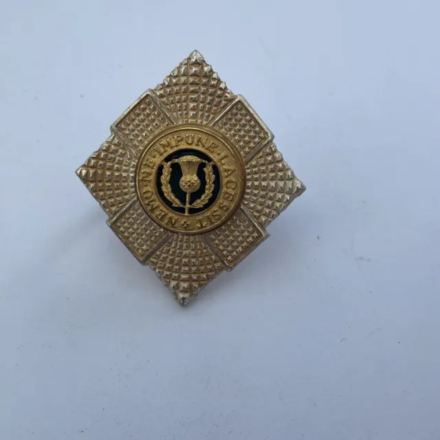 Scots Guards Silver/Gilt Officer Cap Badge Original