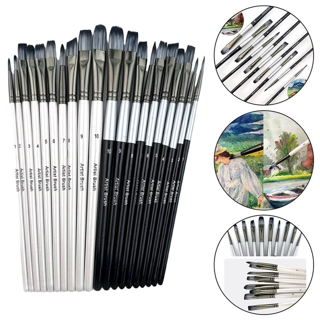 Hochwertige Nylonborstenbürsten für Perlmuttmalerei 10-teiliges Set