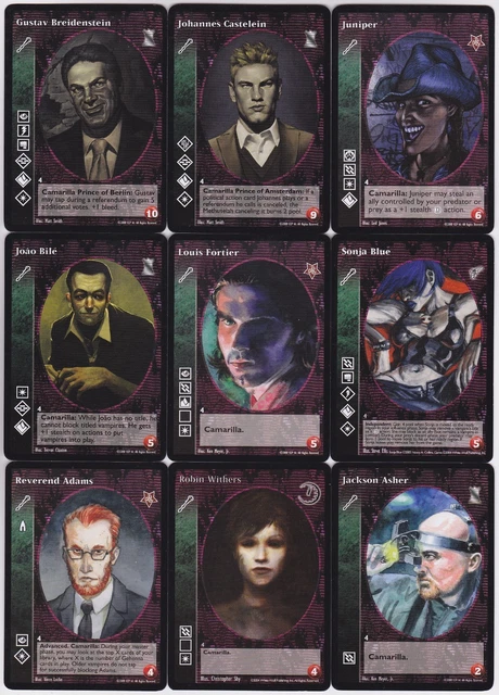 Vampire: The Eternal Struggle VTES Gangrel Crypt Lot – 8 Cards, Gehenna & Twilight Rebellion