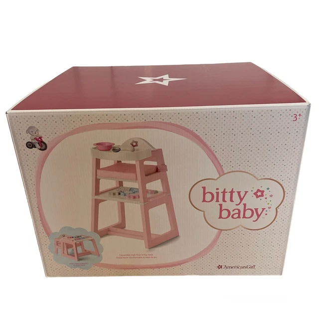 American Girl Bitty Baby Convertible High Chair Table Empty Boxes Storage Gift