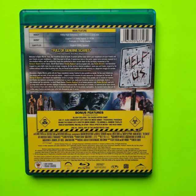 The Crazies (Blu-ray Disc, 2010, Canadian Includes Digital Copy) 2