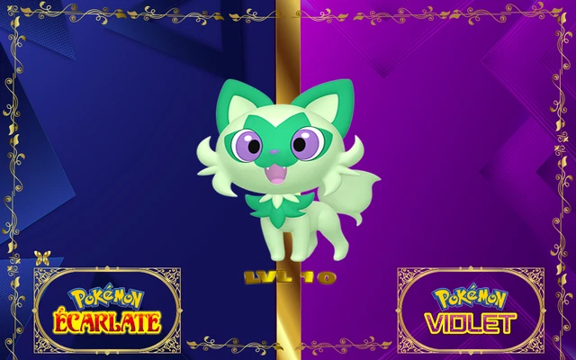 Pokémon Poussacha Sprigatito Avec Objet Shiny 6 IV-31 Pour Écarlate/Violet Sur Switch