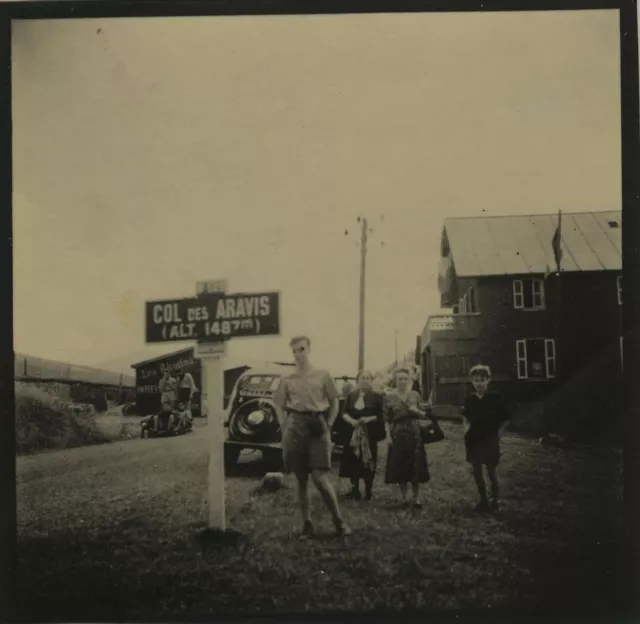Photo Ancienne - Vintage Snapshot - Montagne Col Des Aravis Panneau - Mountain