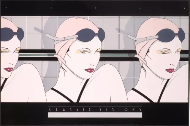 Patrick Nagel SWIMMERS Rare Lithograph Art Women Swimming Out of Print New
