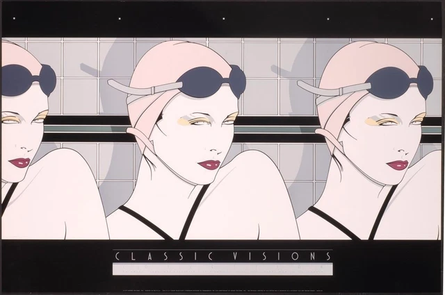 Patrick Nagel SWIMMERS Rare Lithograph Art Women Swimming Out of Print New Patrick Nagel SWIMMERS Rare Lithograph Art Women Swimming Out of Print New