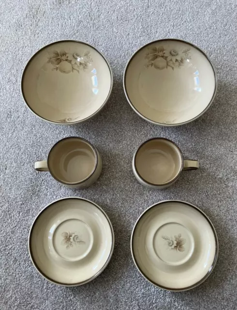 Vintage 6 Denby Memories Pieces 2xSoup/Cereal Bowls 2x Cups & Saucers VGC