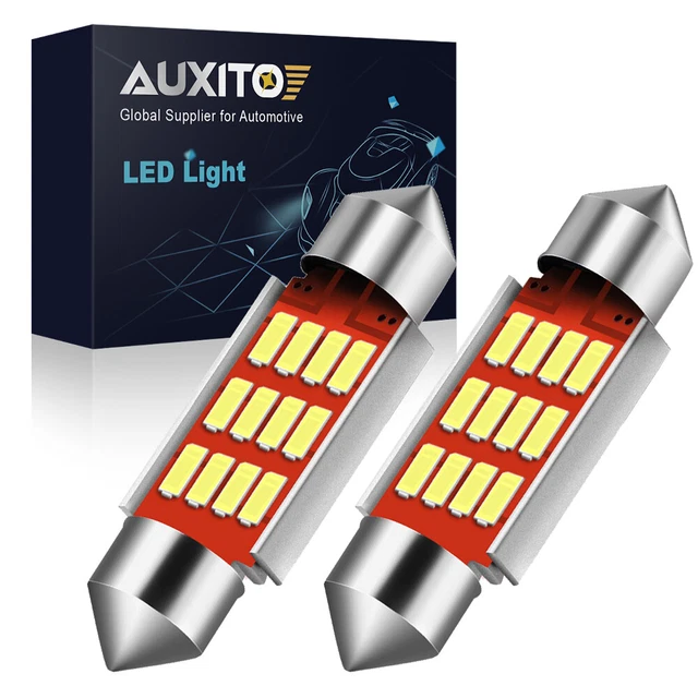 2x White 36MM 6411 LED Interior Bulbs for Dome Map Trunk License Plate Light EAA