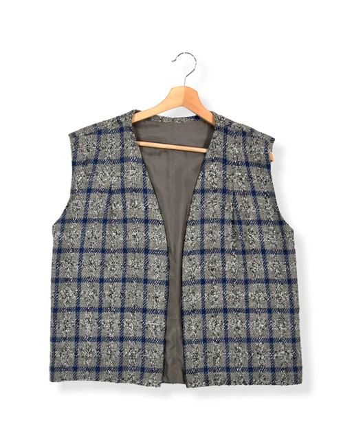 Gilet Quadri Grigio