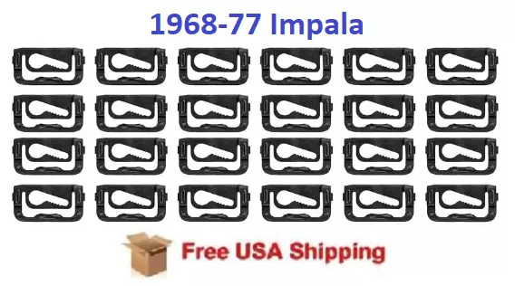 Fits 1968-77 Impala Rear Glass Window Windshield Molding Trim Reveal Clips OEM