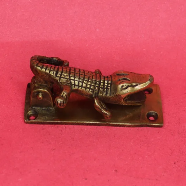 Handmade Brass Crocodile Shape Doorbell Antique Vintage Style Door Knocker Bell