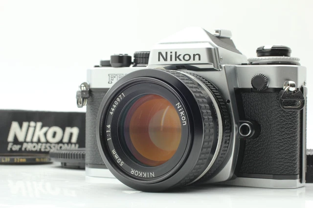 ▶[N MINT w/Strap] NIKON FE2 Silver Film Camera Ai 50mm f1.4 Lens From JAPAN N654