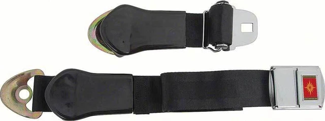 1965-66 Impala Nova Chevelle; Deluxe Interior Front Seat Belt; w/Red Starburst;