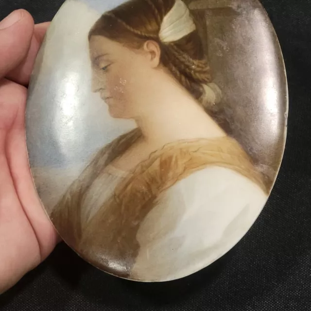 Late 19th Century German KPM Oval Porcelain Plaque 1800s 3