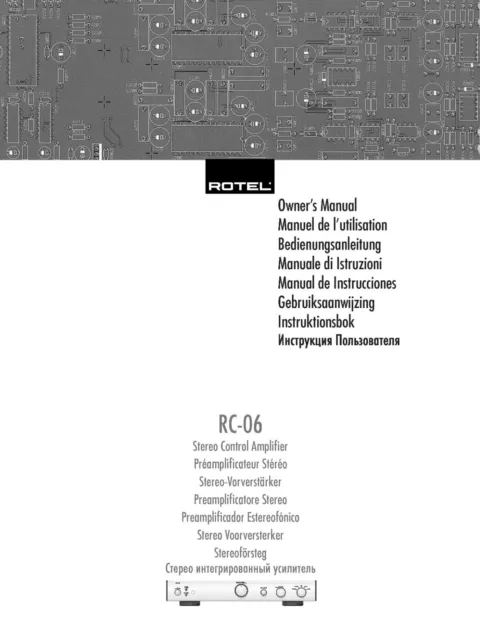 Bedienungsanleitung-Operating Instructions pour Rotel RC-06