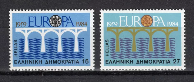 Grecia Europa CEPT 1984 Puente símbolo de la UNIDAD 2 Sellos griegos MNH...