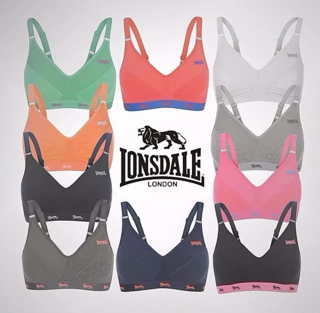 Ladies Lonsdale Adjustable Straps Clasp Fastening Sports Bra Sizes from 28 to 38