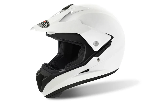 Airoh S5 MATT weiß STRASSEN-/OFFROAD-HELM GOLD GESTEMPELT ZUGELASSEN