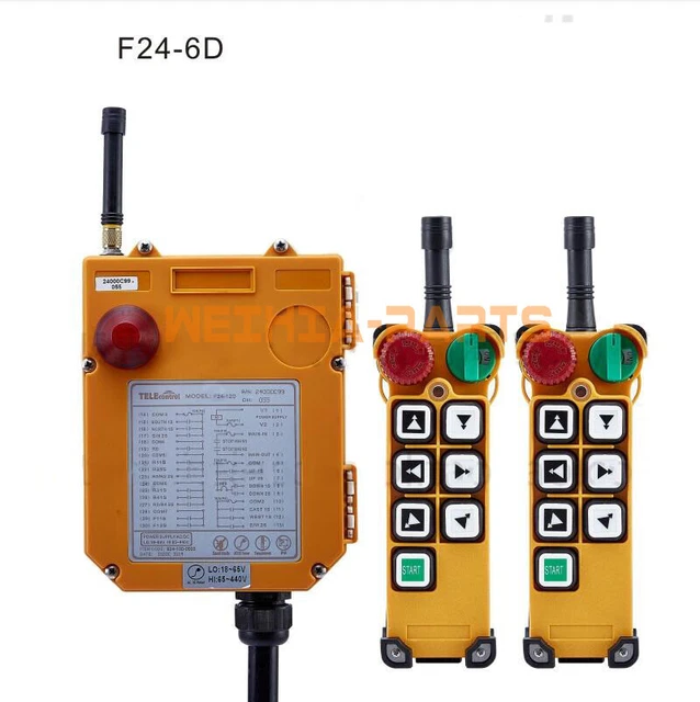 F24-6D 2 trasmettitori + 1 ricevitore gru sollevamento radio telecomando wireless 65~440 V
