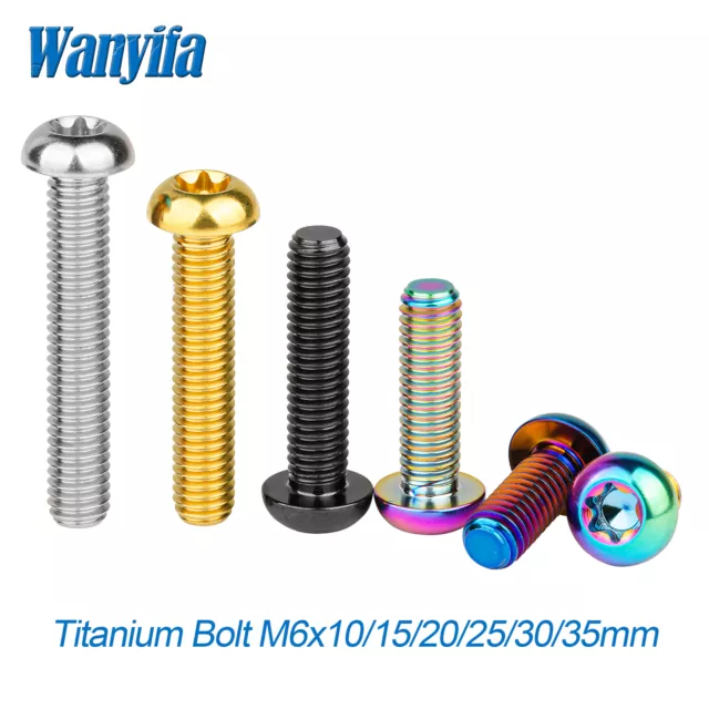 Titanium Bolts M6 Button Head Torx Screws 10 15 20 25 30 35mm for Bike Bicycle