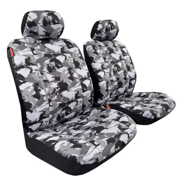 Canvas Seat Covers Grey Camouflage For Ford RANGER NEXT GEN XLS XLT Wildtrak