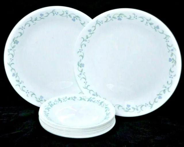 Lot of Corelle COUNTRY COTTAGE Blue Green 10 Pieces Dinner & Salad Plates