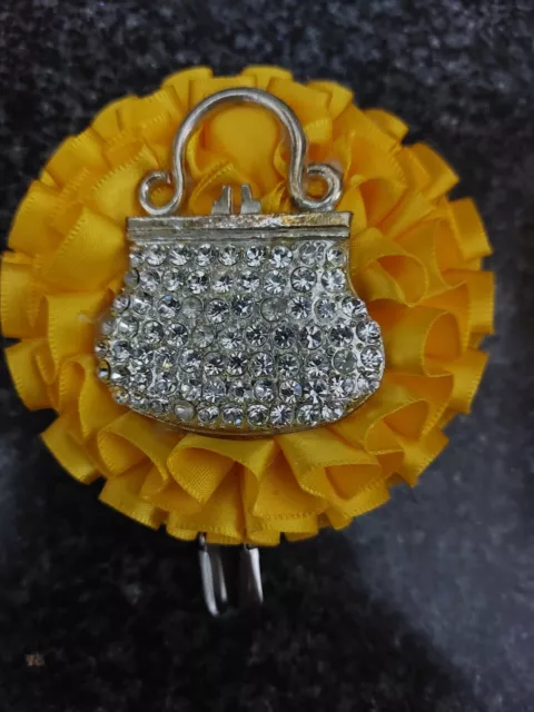 show ring number clip card holder orange with diamante handbag