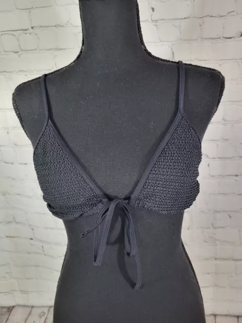 PacSun LA Hearts Bikini Top Black Size Small Strappy Unlined Swim Bikini Top