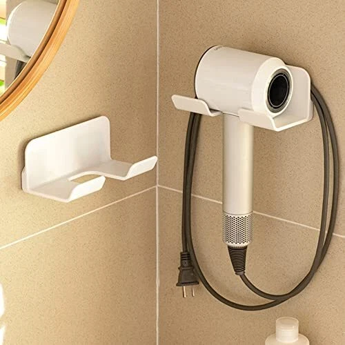 Universal Hair Dryer Holder, Self Adhesive Wall Mount Stand for Most