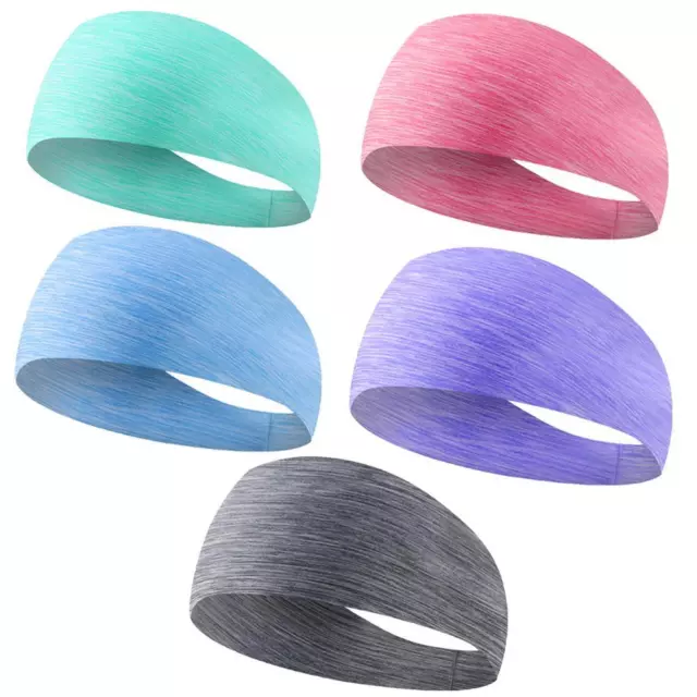 fr Breathable Elastic Sweatband Sports Headband Fitness Absorbent Sweat Hair Ban