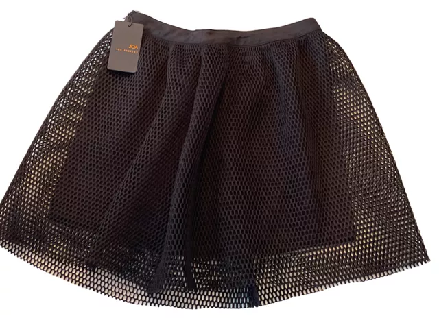 Anthropologie J.O.A. Los Angeles Black  Mesh Lined Skirt Medium NEW With Tags