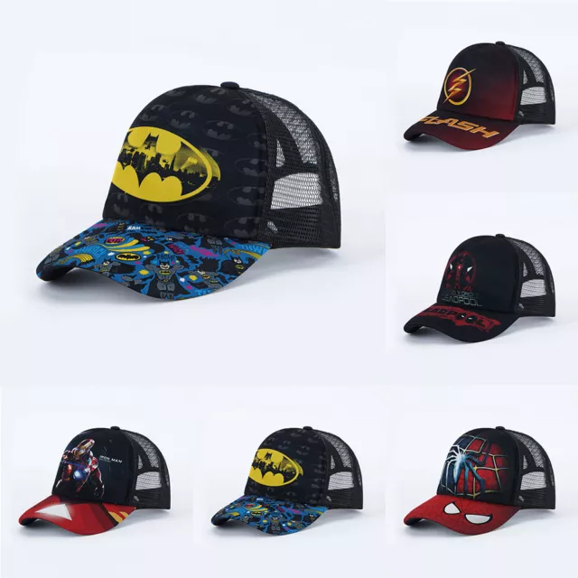 Kids Boys Superhero Character Marvel Baseball Cap Mesh Breathable Snapback Hat~