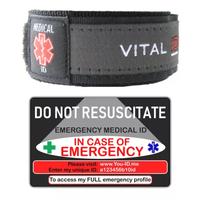 DNR Alert Bracelet & Medical ID Card Emergency Do NOT Resuscitate Awareness ICE 2