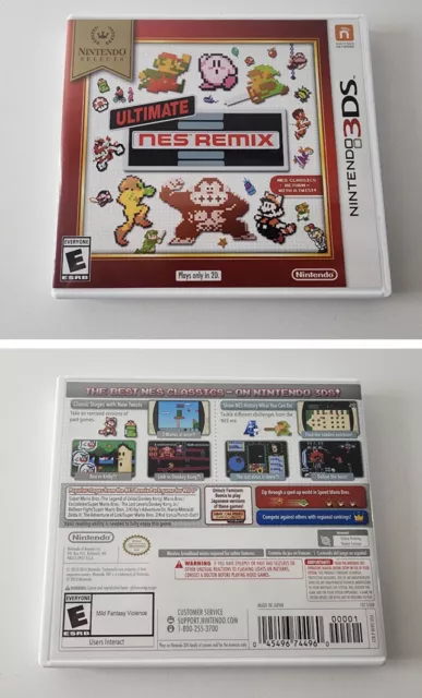 Nintendo 3DS Ultimate NES Remix Case & Manual ONLY Authentic NO GAME