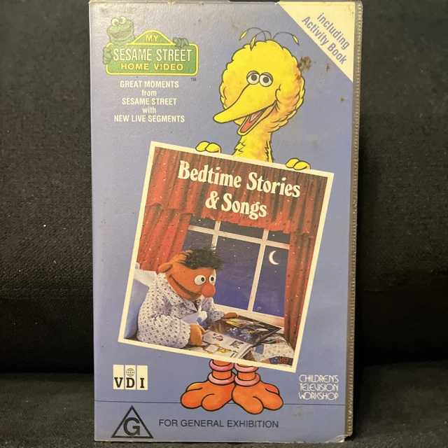 SESAME STREET & Elmo VHS Tapes X3 Bedtime Stories And Songs Music Works