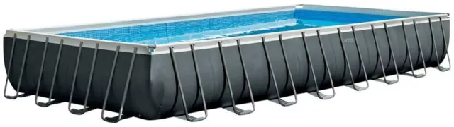 Piscina Intex Fuoriterra 975X488X132 Rettangolare Ultraframe+Kit Deluxe Pulizia