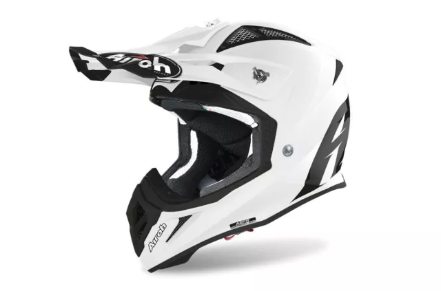 Casco Integrale Off-Road Airoh Aviator Ace Color Bianco Lucido