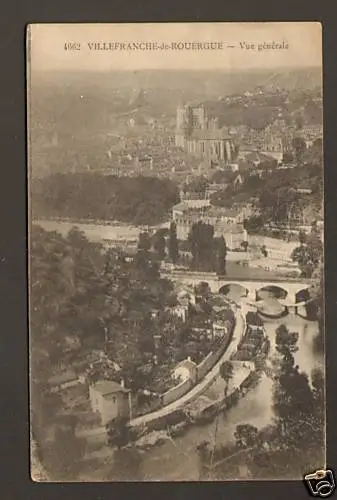VILLEFRANCHE-de-ROUERGUE (12) VILLAS & PONT en 1917