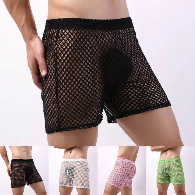 Shorts boxers en maille translucide pour hommes sous-vêtements en plusieurs cou