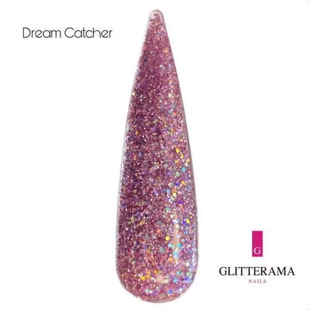 DREAMCATCHER Coloured Acrylic Powder Glitterama Nails pink glitter sparkle shiny