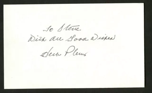 Herb Plews d.2014 signed autograph auto 3x5 index card Baseball Player 9871