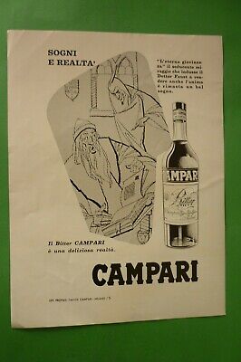 1962 Originale rara Pubblicita' Advertising BITTER CAMPARI sogni e realta'