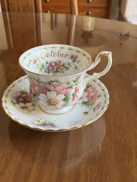 Royal Albert Flower Of The Month October Cosmos Small Teacup & Saucer Set Royal Albert Flower Of The Month October Cosmos Small Teacup & Saucer Set