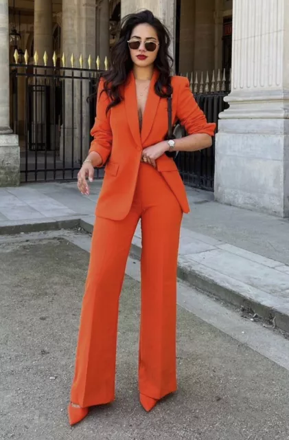 Zara orange blazer hotsell