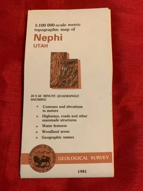 US Geological Survey Topographic Map Metric NEPHI Utah 1981