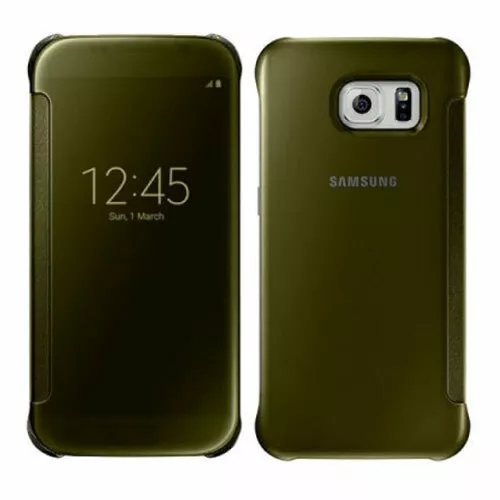 Samsung Clear View Case Cover For Samsung Galaxy S6 - Gold - Ef-Zg920Bfegww