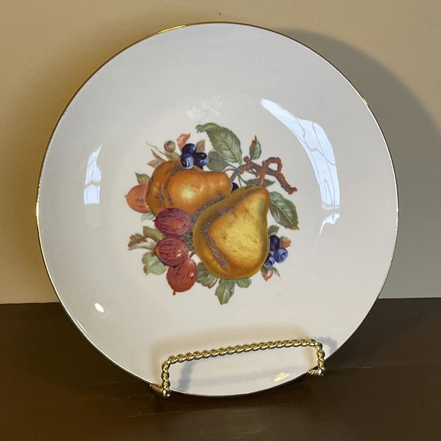 VTG Bareuther waldsassen bavaria germany fruit plate gold rim 7 7/8"