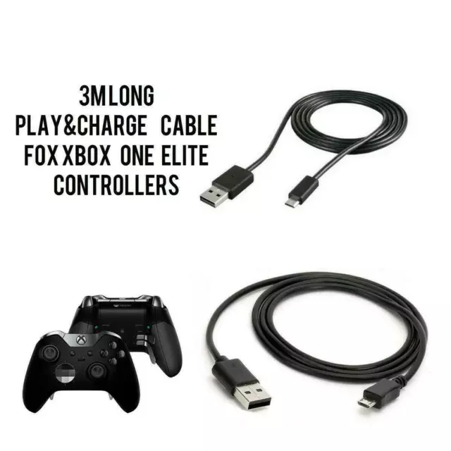 3m Chargeur Câble de Charge Micro USB pour Manette Xbox Elite Contrôleur