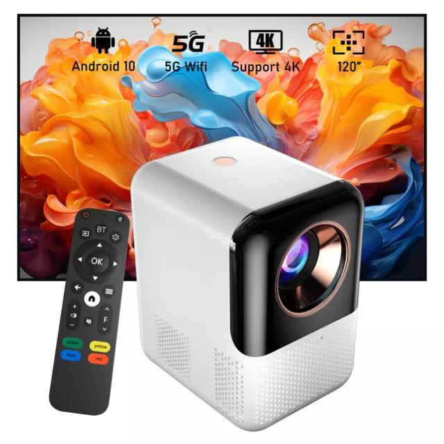 4K Projector 9000Lms 1080P 3D 5G WiFi Bluetooth Home Theater 120" Display Beamer